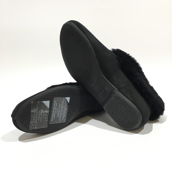 UGG NERINE BOOTIE SLIPPER -BLACK LAMB SUEDE / SHEEPSKIN CUFF WOMEN’S US 10 -NEW - Picture 7 of 9